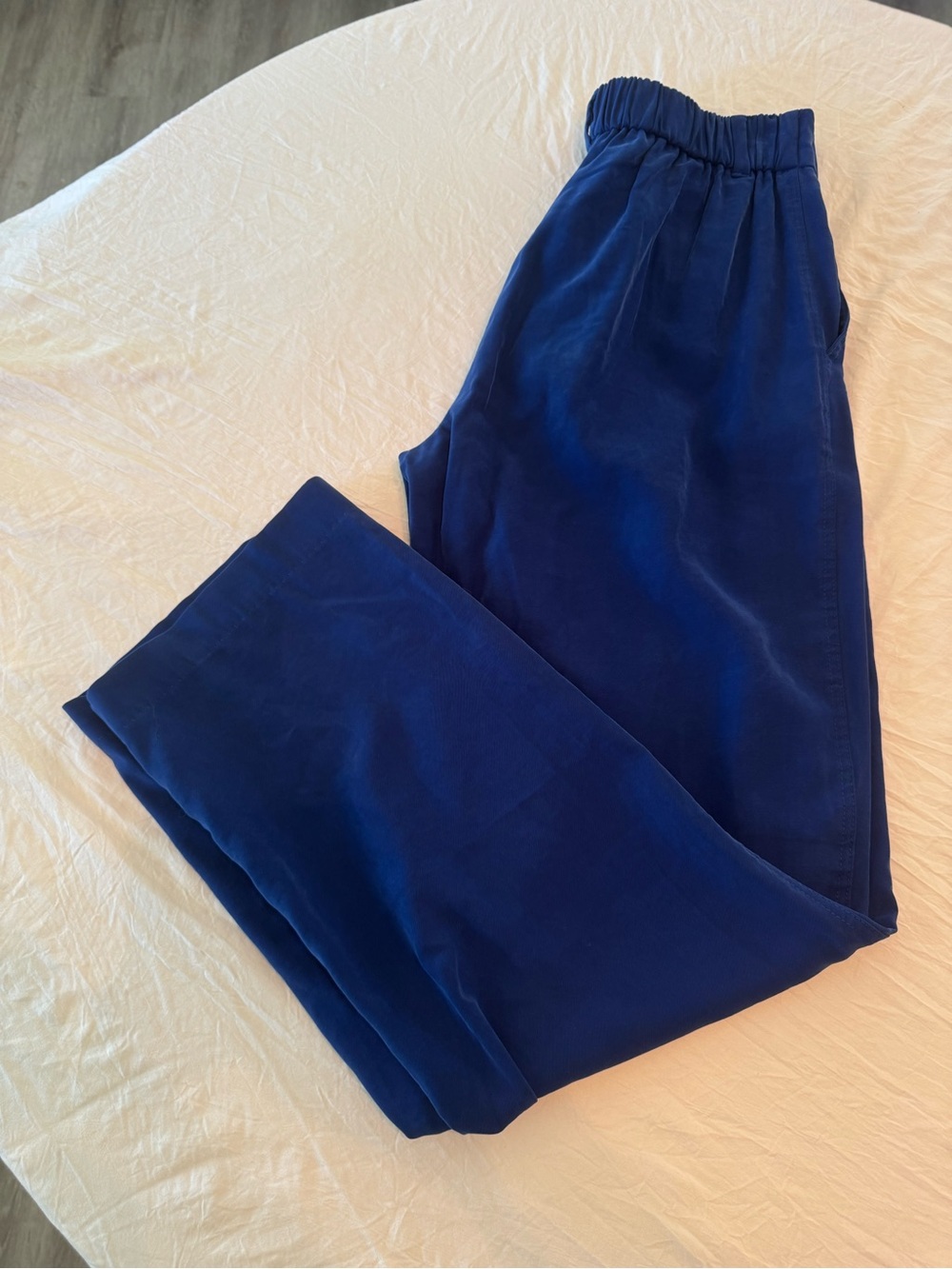 Relaxed Elastic-Waist Trousers in Deep Blue